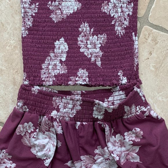 HOT KISS 2pc Floral Set Tube Top and High Waisted Elastic Shorts - Picture 4 of 11